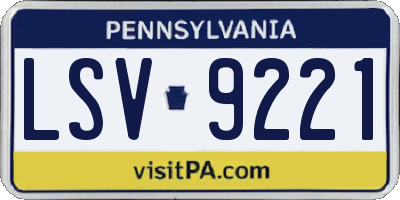 PA license plate LSV9221