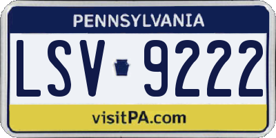 PA license plate LSV9222