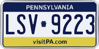 PA license plate LSV9223