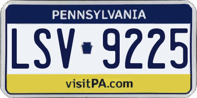 PA license plate LSV9225