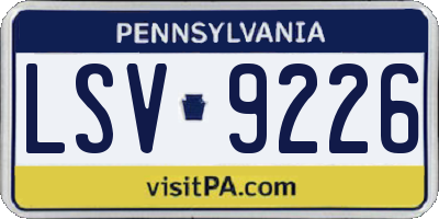 PA license plate LSV9226