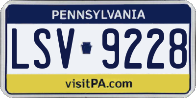 PA license plate LSV9228