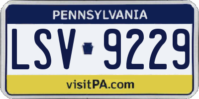 PA license plate LSV9229