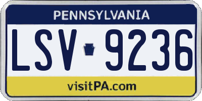 PA license plate LSV9236