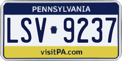 PA license plate LSV9237