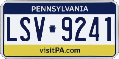 PA license plate LSV9241