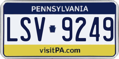 PA license plate LSV9249