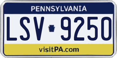 PA license plate LSV9250