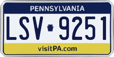 PA license plate LSV9251