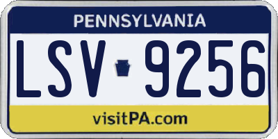 PA license plate LSV9256