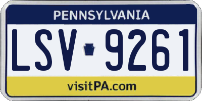 PA license plate LSV9261