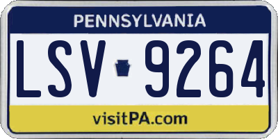 PA license plate LSV9264