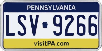 PA license plate LSV9266