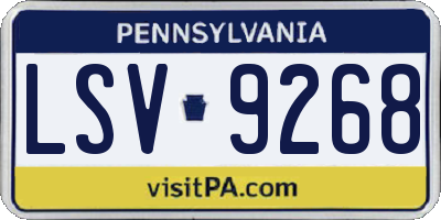 PA license plate LSV9268