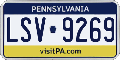 PA license plate LSV9269