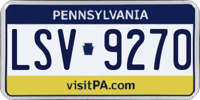 PA license plate LSV9270
