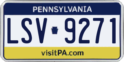 PA license plate LSV9271