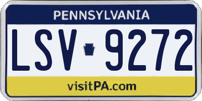 PA license plate LSV9272