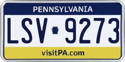 PA license plate LSV9273