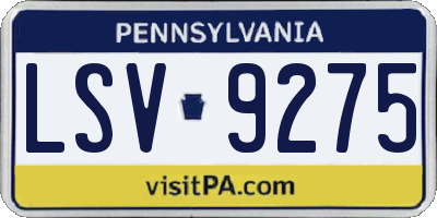 PA license plate LSV9275