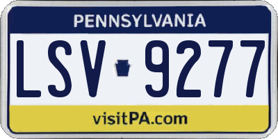 PA license plate LSV9277