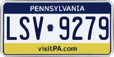 PA license plate LSV9279