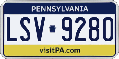 PA license plate LSV9280