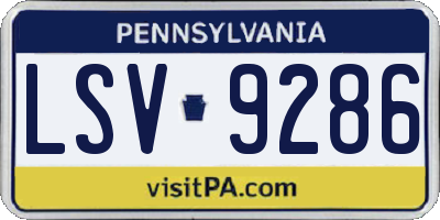 PA license plate LSV9286