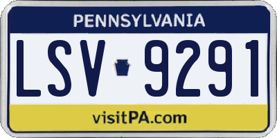 PA license plate LSV9291