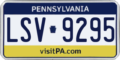 PA license plate LSV9295