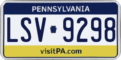 PA license plate LSV9298