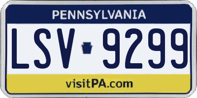 PA license plate LSV9299