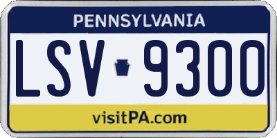 PA license plate LSV9300