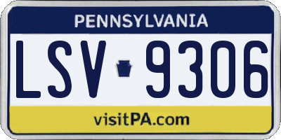 PA license plate LSV9306