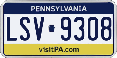 PA license plate LSV9308