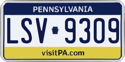 PA license plate LSV9309