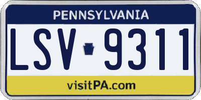 PA license plate LSV9311