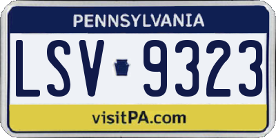 PA license plate LSV9323