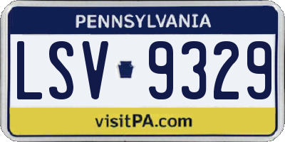 PA license plate LSV9329