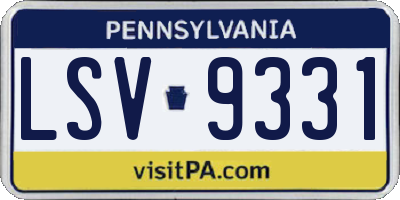 PA license plate LSV9331