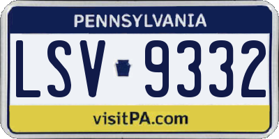 PA license plate LSV9332