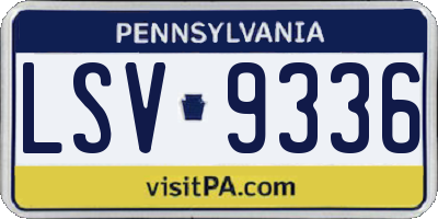 PA license plate LSV9336