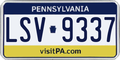 PA license plate LSV9337