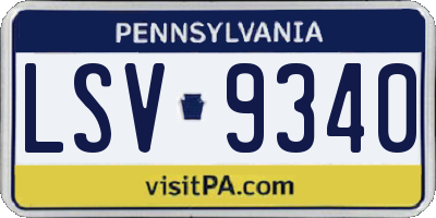 PA license plate LSV9340