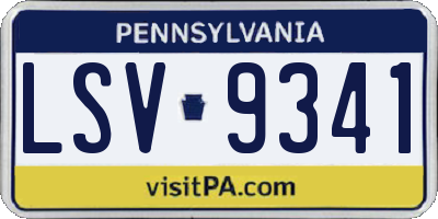 PA license plate LSV9341