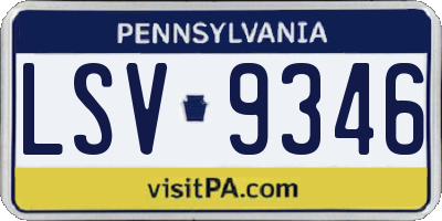 PA license plate LSV9346