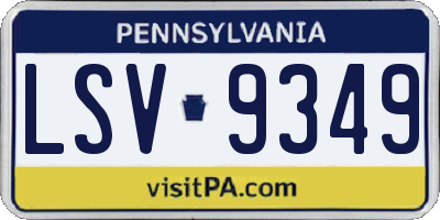 PA license plate LSV9349