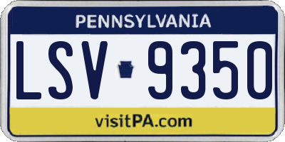 PA license plate LSV9350