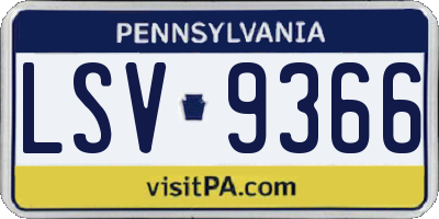 PA license plate LSV9366