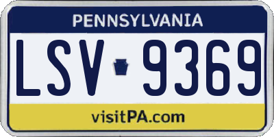 PA license plate LSV9369